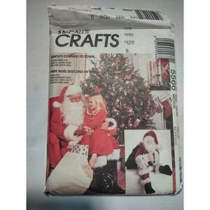 Santa Claus Adult Costume Size Med MCall Pattern and bag and doll‎ pattern 1991
